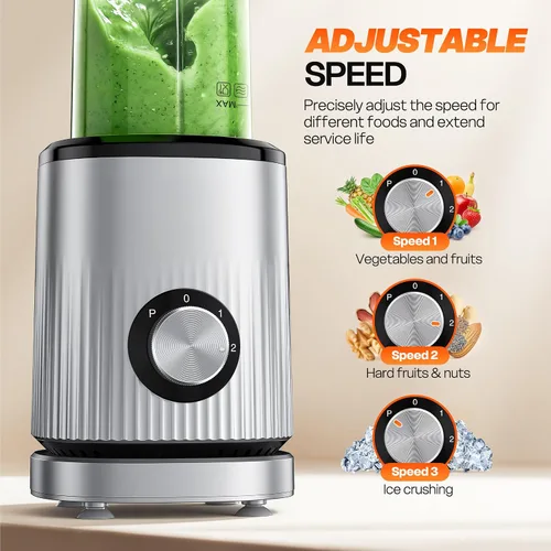 Miniatura 5 de Turelar Licuadora para licuados de frutas portátil para batidos y batidos para cocina con 2 vasos portátiles de 24 onzas y tapa extra, máquina