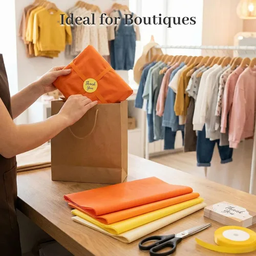 Miniatura 8 de Koogel 112 hojas de papel de seda naranja, papel de seda amarillo de 20 x 14 pulgadas para bolsas de regalo, manualidades, decoración de envoltura