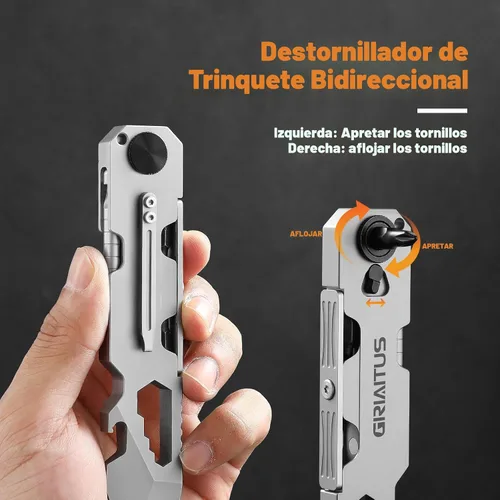 Miniatura 2 de Palanca EDC Multiherramienta con Destornillador de Trinquete Bidireccional y Bolígrafo Duradero, Llaves Inglesas, Palanca, Abrebotellas y Abrecajas
