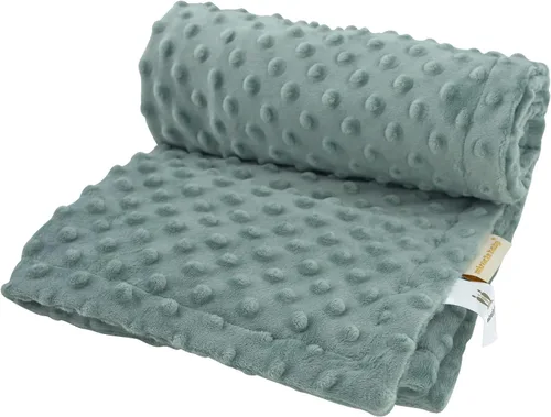 LAT LEE AND TOWN Minky Dot - Manta de algodón ligera y transpirable para recién nacidos, bebés y niños pequeños, lavable a máquina