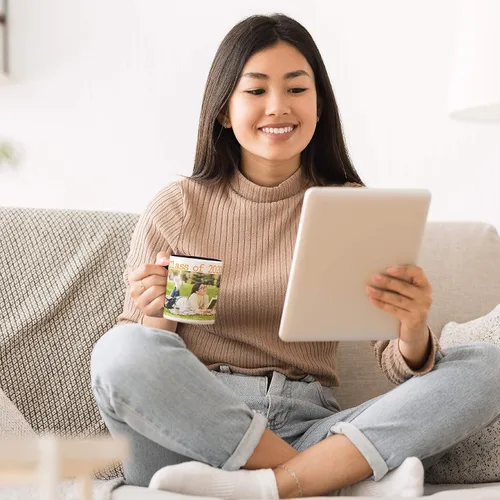 Miniatura 6 de Tazas de café con foto personalizada, 11 onzas, color negro con imagen, texto, regalos personalizados, taza de cerámica personalizada, gran regalo