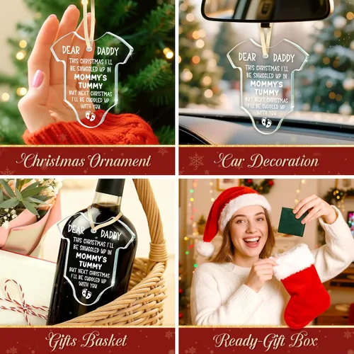 Miniatura 7 de Regalos para papá que espera: regalo de revelación de Navidad para nuevos padres, promocionado a papá nuevo papá por primera vez, adorno de Navidad
