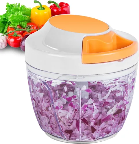 Miniatura 14 de Procesador manual de alimentos, picadora de verdura portátil a cuerda, para picar ajo, cebolla, jengibre, frutas, frutos secos, hierbas, etc., 900