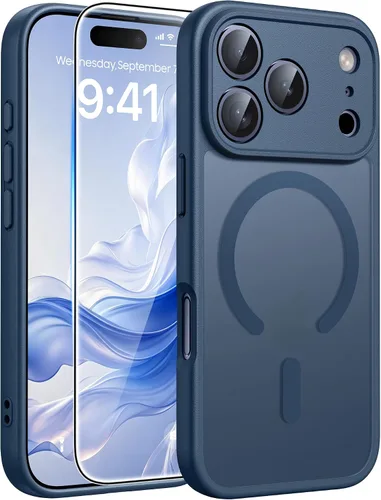 Miniatura 543 de FNTCASE Funda para iPhone 17 Pro: Fundas delgadas translúcidas de color azul claro compatibles con MagSafe, protección completa de la cámara