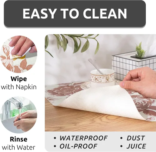 Miniatura 4 de FIFTY FEET Revestimiento de estante de 12 x 120 pulgadas para armarios de cocina, revestimiento de cajón de PVC para tocador de baño, revestimiento