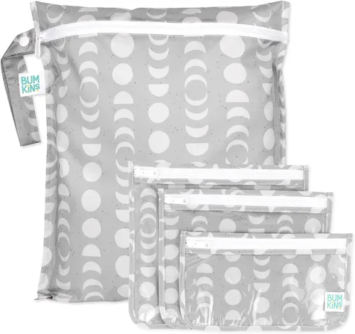 Miniatura 21 de Bolsa impermeable húmeda Bumkins y bolsas de mano húmedas secas para bebé, viaje, traje de baño, pañales de tela, piezas de bomba, piscina, ropa
