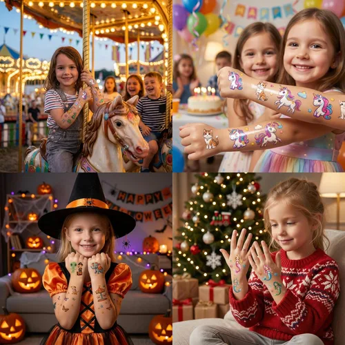 Miniatura 5 de Tatuajes para niños, más de 350 estilos mixtos (37 hojas), juego de calcomanías temporales de tatuajes, regalo para niñas y niños, dinosaurios
