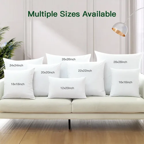 Miniatura 6 de OTOSTAR Paquete de 1 relleno de almohada de plumón y plumas, 18 x 18 pulgadas, rellenos de almohada cuadrados suaves y esponjosos con funda