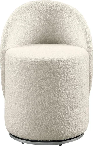 Miniatura 5 de OSP Home Furnishings - Silla de tocador Lystra giratoria de barril con tela de bouclé texturizada, crema