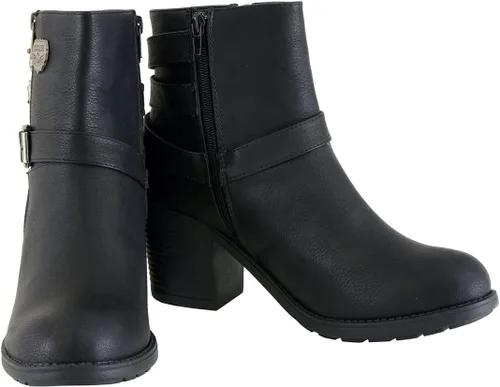 Miniatura 2 de Milwaukee MBL9405 - Botas cortas de cuero para mujer, con cremallera lateral y triple hebilla de ajuste