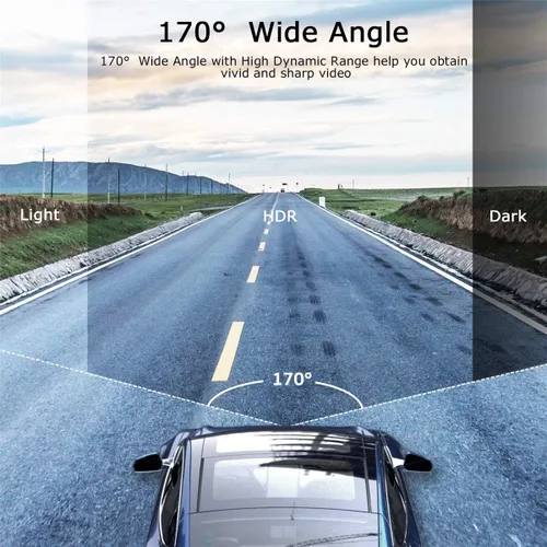 Miniatura 8 de ORSKEY Cámara de salpicadero delantera y trasera 1080P Full HD cámara doble en la cámara del coche para salpicadero 170 de ángulo amplio