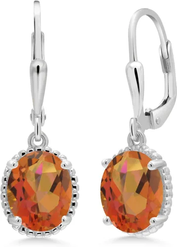 Miniatura 68 de Gem Stone King Aretes colgantes de gota para mujer, plata de ley 925, piedra natal ovalada de 0.354 x 0.276 in, joyería fina, regalos para ella