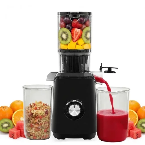 Simple Deluxe Exprimidor de prensa en frío, máquinas exprimidoras de masticación lenta con canal de alimentación ancho, se adapta a frutas y