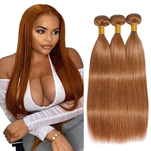 Miniatura 109 de Color 30 paquetes de cabello humano marrón onda del cuerpo paquetes 8 10 12 pulgadas brasileño virgen Remy extensiones de cabello humano doble trama