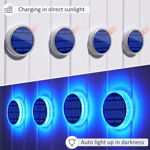 Miniatura 2 de Luces solares para cubierta al aire libre, impermeables, luces de paso al aire libre, panel solar, luces solares ABS anti-presión, luces solares Azul