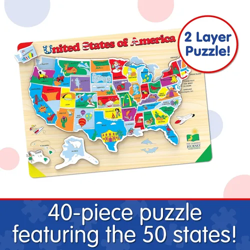 Miniatura 2 de El viaje de aprendizaje Lift & aprender EE. UU. Mapa Puzzle