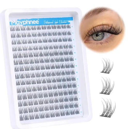Miniatura 21 de Extensiones de pestañas en racimo naturales DIY, extensiones de pestañas en racimo con curva C, extensiones de pestañas en racimo para ojo de gato