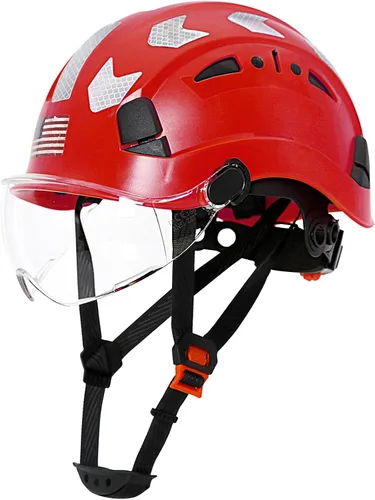 AOLAMEGS Casco de seguridad para construcción – ANSI Z89.1 Tipo Ι Casco de seguridad aprobado por la OSHA con correas para la barbilla, ligeros,