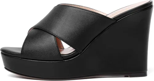 Miniatura 2 de MODENCOCO Sandalias de tacón alto con plataforma mate para mujer, puntera abierta, estilo casual, de 4 pulgadas