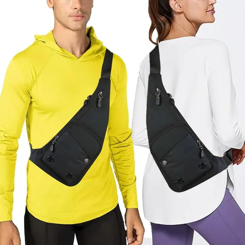 Miniatura 2 de Tealots Bolso bandolera delgado con bolsillo personal, bolso de hombro casual, mochila ligera, bolsa de pecho para viajes, senderismo