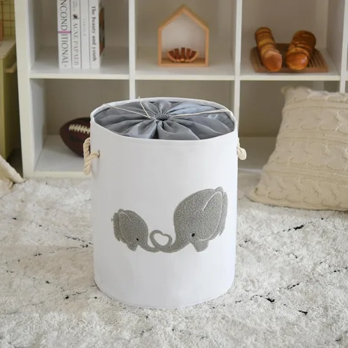 Miniatura 8 de Cesta de bebé extragrande para guardería, cesta de juguetes para niños de 58 litros, cesta de lavandería para ropa sucia de bebé, cesta de Elefante