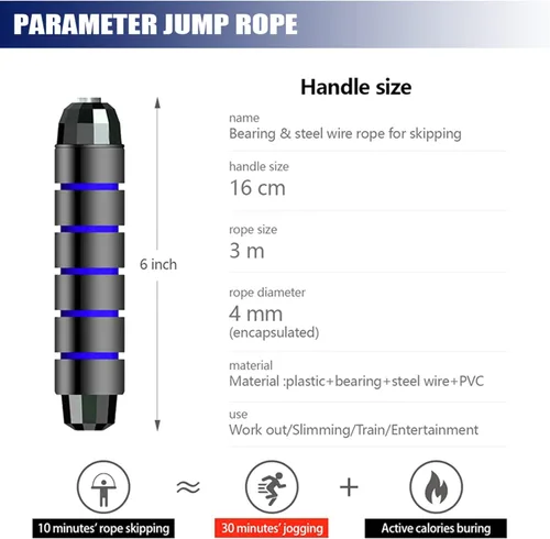 Miniatura 2 de Redify Cuerda de saltar, cuerdas de saltar para fitness, para mujeres, hombres y niños, cuerda de salto de velocidad para entrenamiento