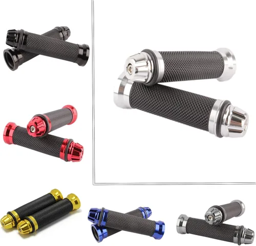 Miniatura 8 de Motorcycle 7/8" CNC Hand Grips Aluminum Rubber Gel Handlebar for Sport Bike(Red)