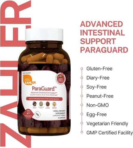 Miniatura 6 de Zahler - Cápsulas ParaGuard - Suplemento para la salud intestinal - La fórmula contiene ajenjo, bulbo de ajo, semilla de calabaza, clavo y más
