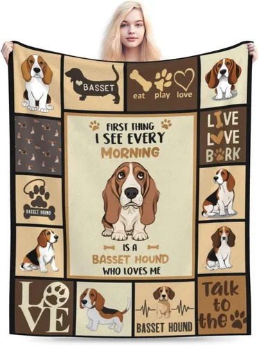 Miniatura 4 de Manta de Bassset, manta de felpa suave de forro polar para perros, ropa de cama de animales y perros, regalos acogedores para mujeres, niñas, niños