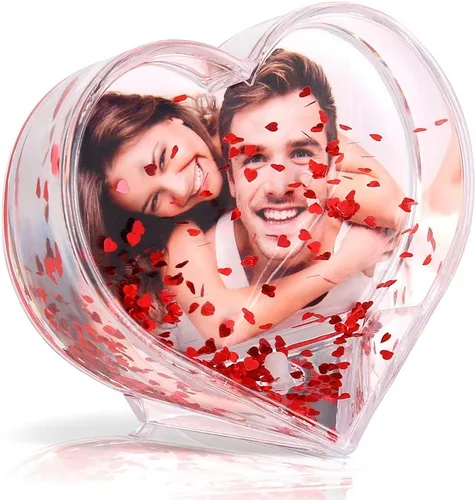 Miniatura 9 de Marco de fotos con purpurina líquida para mejores amigos, acrílico, flotante, agua, globo de nieve, marco de fotos, lindo regalo personalizado