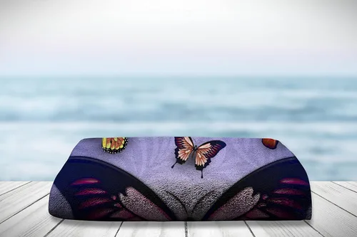Miniatura 2 de Toalla de playa de microfibra mariposa – Toalla de viaje de secado rápido sin arena para adultos, adolescentes y niños (30 x 60 pulgadas)
