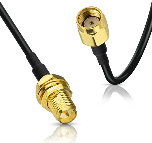 Miniatura 3 de Bingfu Cable de extensión de antena WiFi, paquete de 2 unidades RP-SMA macho a RP-SMA hembra Cable RG174 de 9.8 ft 10 pies para enrutador WiFi