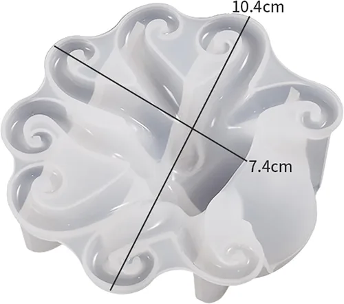 Miniatura 2 de Molde de resina y vela cilíndrica de pulpo animal – Moldes de silicona de fundición de resina para decoración del hogar y fabricación de velas