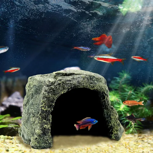 Miniatura 7 de Ornamento de acuario, perro robot de resina, decoración de pecera, cueva para esconderse de peces Betta, accesorios de acuario para peces Betta
