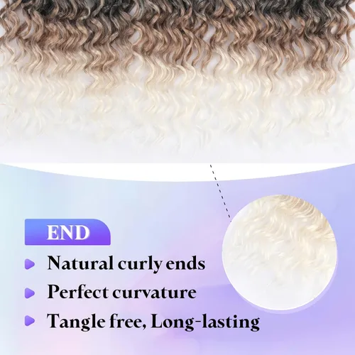 Miniatura 6 de Cabello de Ganchillo Goddess Locs de 18 Pulgadas 8 Paquetes Nuevos Faux Locs Suaves Trenzas de Ganchillo Ondas Profundas Extensiones de Cabello