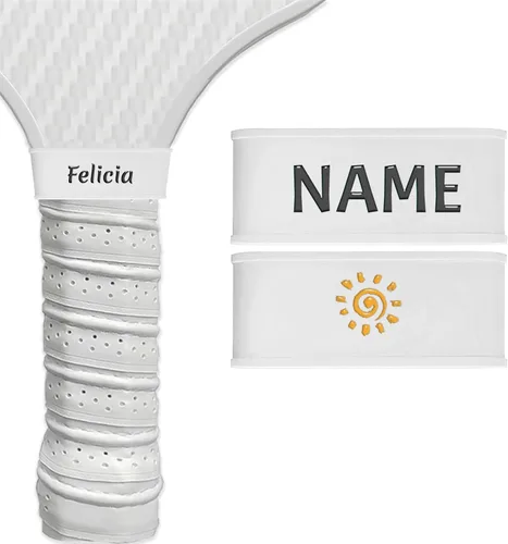 Miniatura 15 de 2 bandas de nombre personalizadas de paleta de pickleball, accesorios personalizados de paleta de pickleball para cinta de agarre seguro, bandas