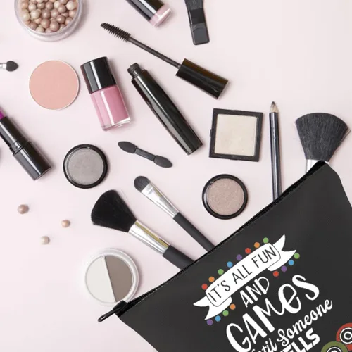 Miniatura 5 de TSOTMO Divertido regalo de jugador It's All Fun And Games Until Someone Grits Lucky Bag para mujeres amantes de los juegos, Beige, Blk-gritos Bingo