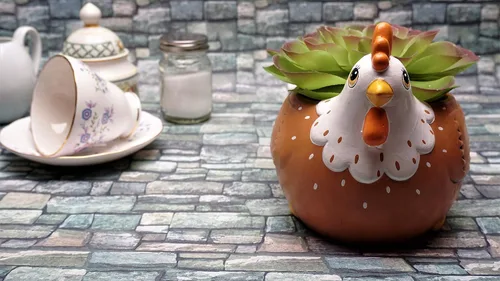 Miniatura 4 de Macetero para pollo, soporte para utensilios de gallo, accesorios de fiesta, maceta para suculentas, para interiores y exteriores, jardín, patio