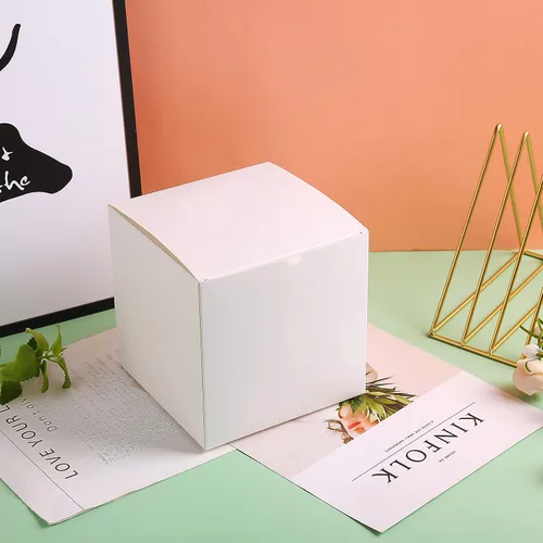 Miniatura 3 de SHIPKEY 10 cajas de regalo blancas con tapas, cajas de regalo cuadradas duraderas de 5 x 5 x 5 pulgadas, caja de regalo para bodas, Navidad