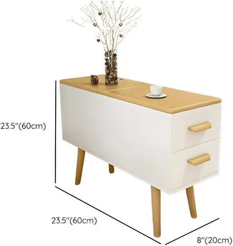 Miniatura 2 de Mesa auxiliar, mesa auxiliar moderna de madera para sofá con cajones y gran almacenamiento para almacenamiento compacto, muebles de oficina en casa