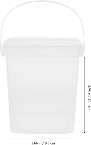 Miniatura 2 de Mipcase Cubos cuadrados transparentes de 4.72 pulgadas de grado alimenticio con tapa y asa, paquete de 6 – Mini recipientes reutilizables