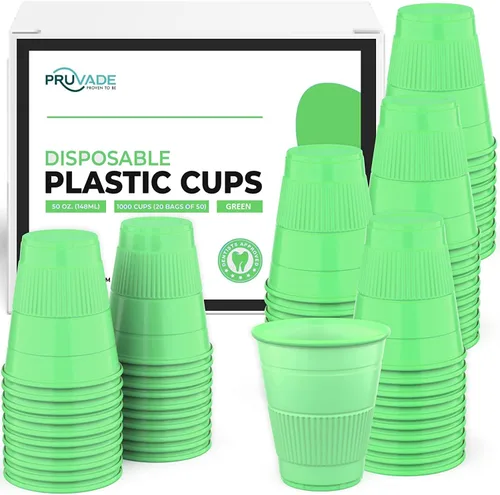 Miniatura 2 de Vasos desechables Paquete de 500 Vasos de baño de plástico azules de 5 onzas, perfectos para medicina, agua, enjuague, enjuague bucal, fiestas