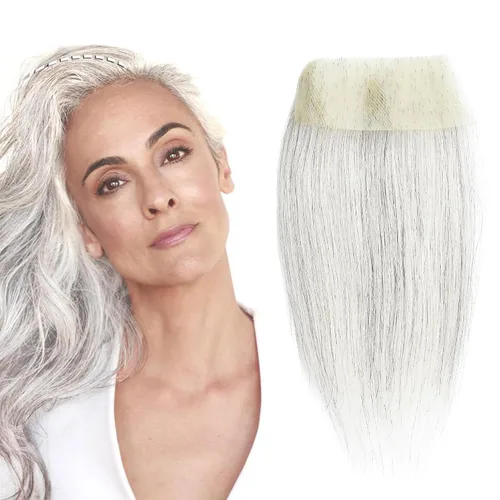 Miniatura 25 de Reemplazo de cabello humano con cicatrices, quemaduras accidentales sin vello para hombres y mujeres, pérdida de línea de cabello, cinta recta