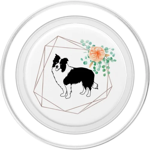 Miniatura 2 de Amante de Border Collie en blanco y negro para mujer, caminante de perros, mamá, PopSockets MagSafe PopGrip para iPhone