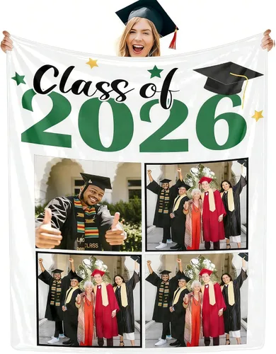 Miniatura 17 de Manta personalizada con collage de fotos, manta de fotos personalizada para graduados, manta personalizada, regalos para temporada de graduación