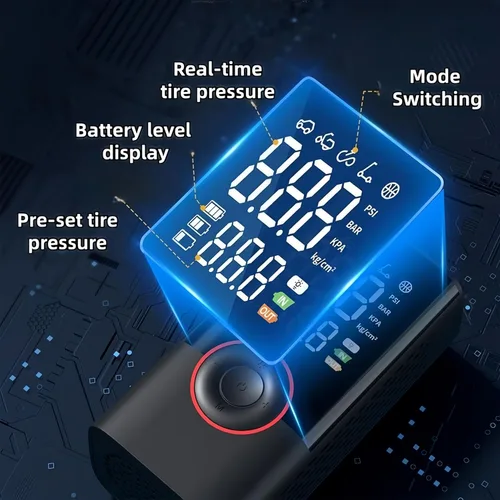 Miniatura 8 de Inflador de neumáticos, compresor de aire portátil, bomba de aire eléctrica, compresor de aire portátil de 150 PSI, bomba de aire inalámbrica