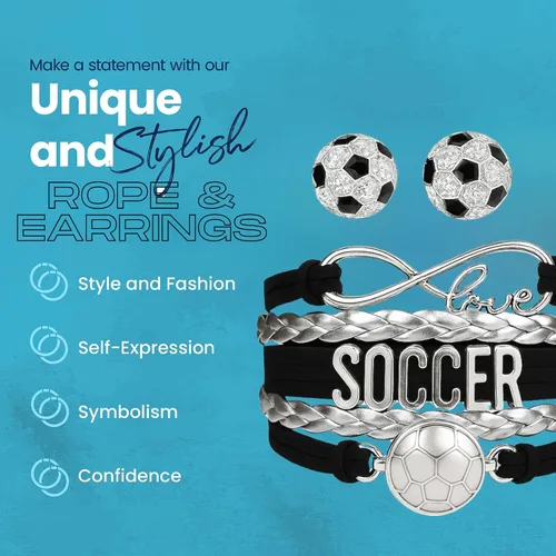 Miniatura 33 de Sportybella - Pulsera de fútbol ajustable, regalo para jugadores