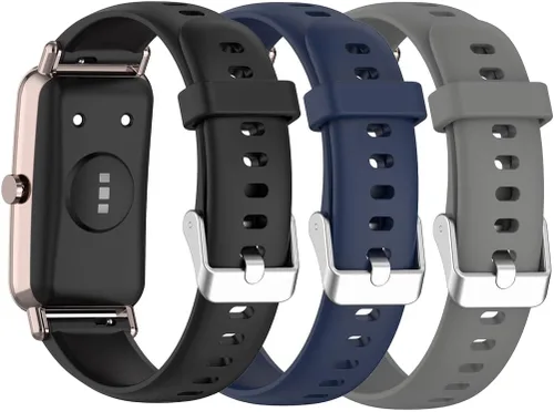 Miniatura 21 de Senter Banda de liberación rápida de silicona suave de 0.630 in para Huawei Watch Fit Mini Smart Watch Púrpura