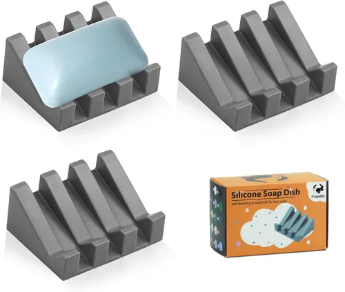 Miniatura 48 de Jabonera Autodrenante con Soporte, Jabonera de Silicona, para Baño, Cocina, Esponjas, Puede Extender la Vida del Jabón, Mantiene las Barras de Jabón