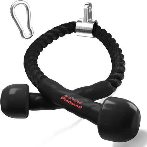 Cuerda de tríceps con asas de goma mejoradas, cuerda extraíble de tríceps de 35 pulgadas para máquina de cable, mayor rango de movimiento, accesorio